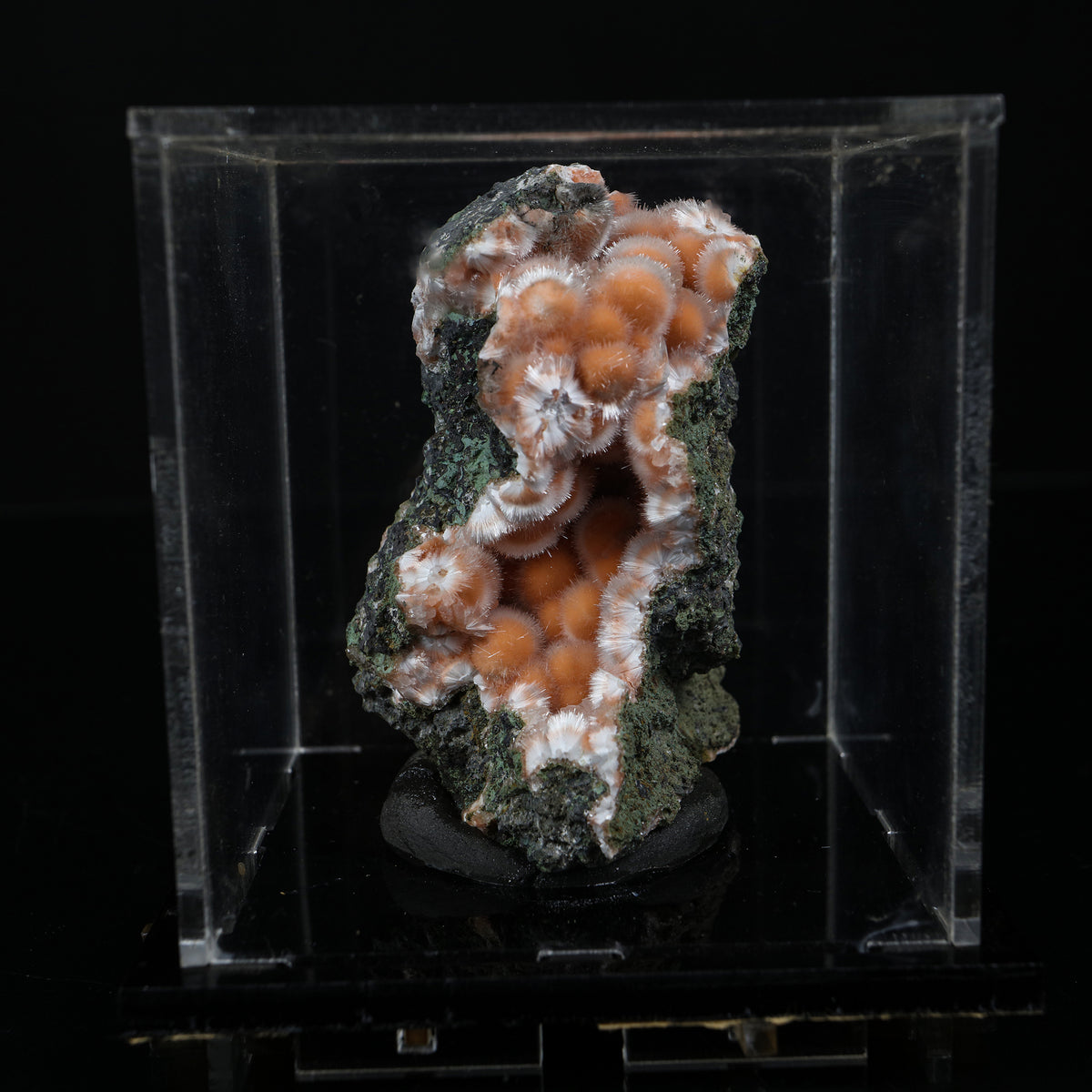 Orange Thomsonite with Mesolite Natural Mineral Specimen from Madhya Pradesh # B 7232