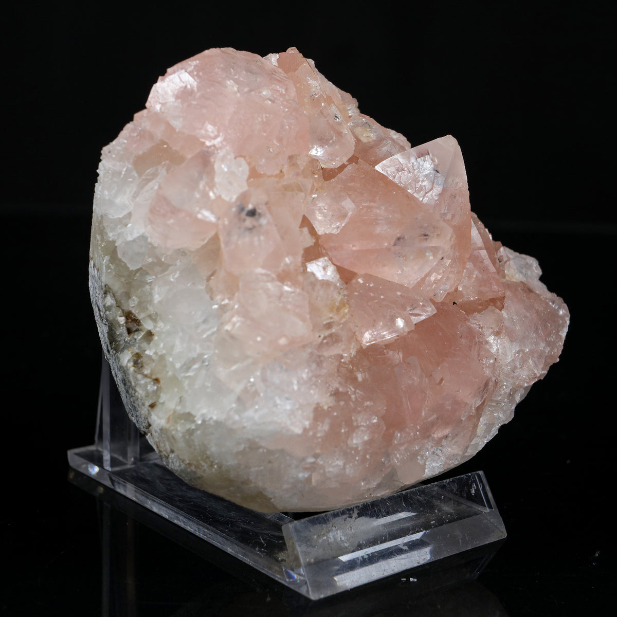 Ultra-Rare Pink Apophyllite Cluster with Sharp Terminations – First Find Lustrous Indian Mineral Specimen from Madhya Pradesh # B 7233