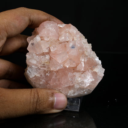 Ultra-Rare Pink Apophyllite Cluster with Sharp Terminations – First Find Lustrous Indian Mineral Specimen from Madhya Pradesh # B 7233