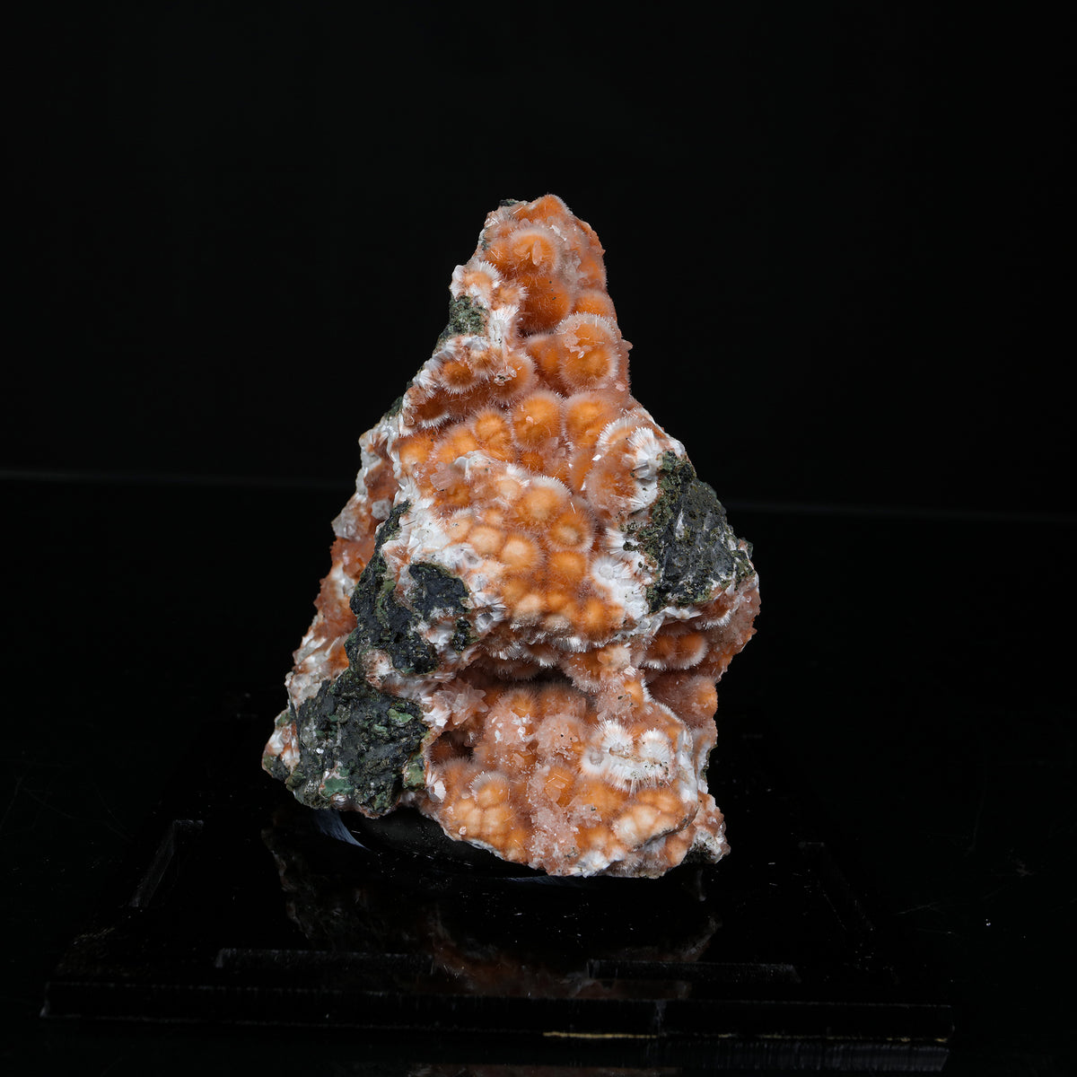 Orange Thomsonite with Mesolite Natural Mineral Specimen from Madhya Pradesh # B 7234