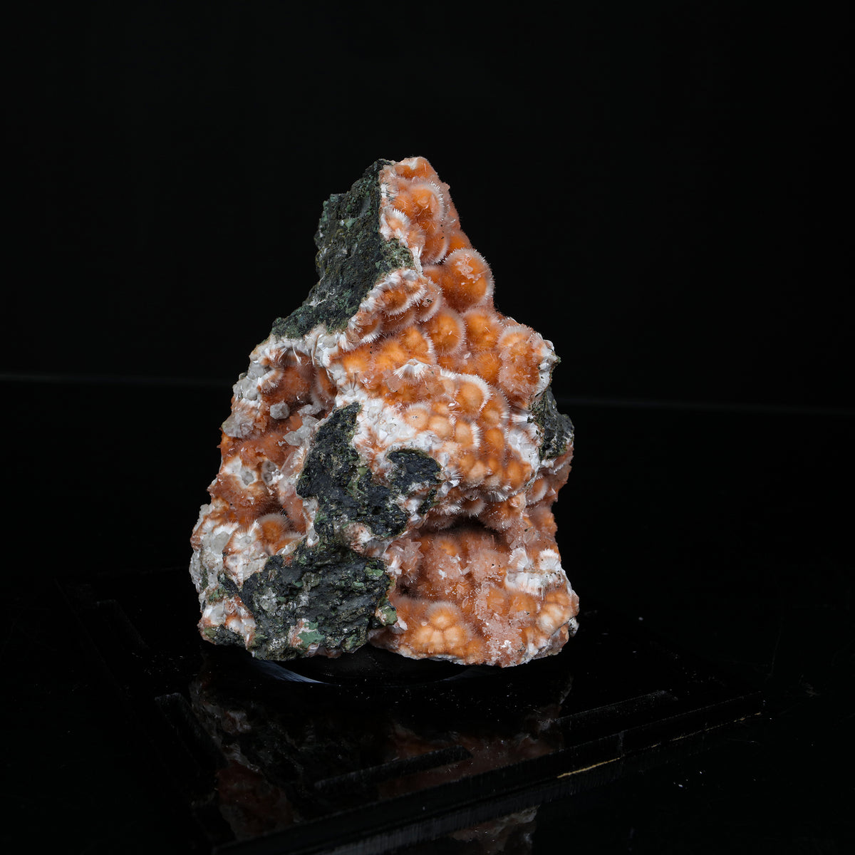 Orange Thomsonite with Mesolite Natural Mineral Specimen from Madhya Pradesh # B 7234