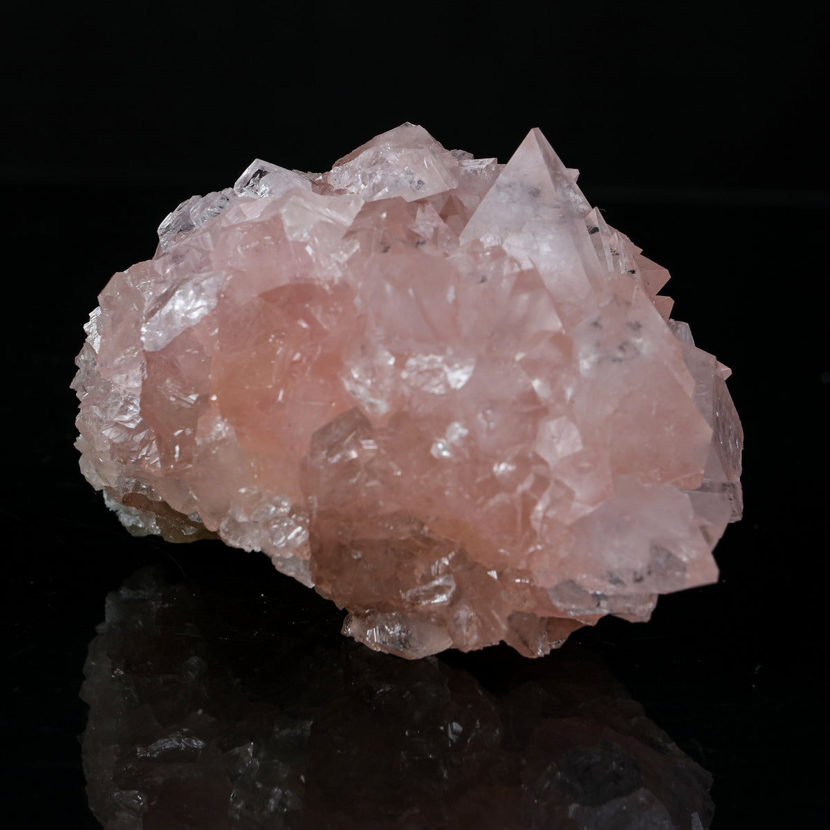 Ultra-Rare Pink Apophyllite Cluster with Sharp Terminations – First Find Lustrous Indian Mineral Specimen from Madhya Pradesh # B 7235