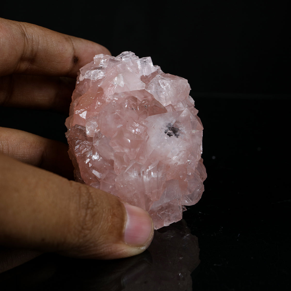 Ultra-Rare Pink Apophyllite Cluster with Sharp Terminations – First Find Lustrous Indian Mineral Specimen from Madhya Pradesh # B 7235
