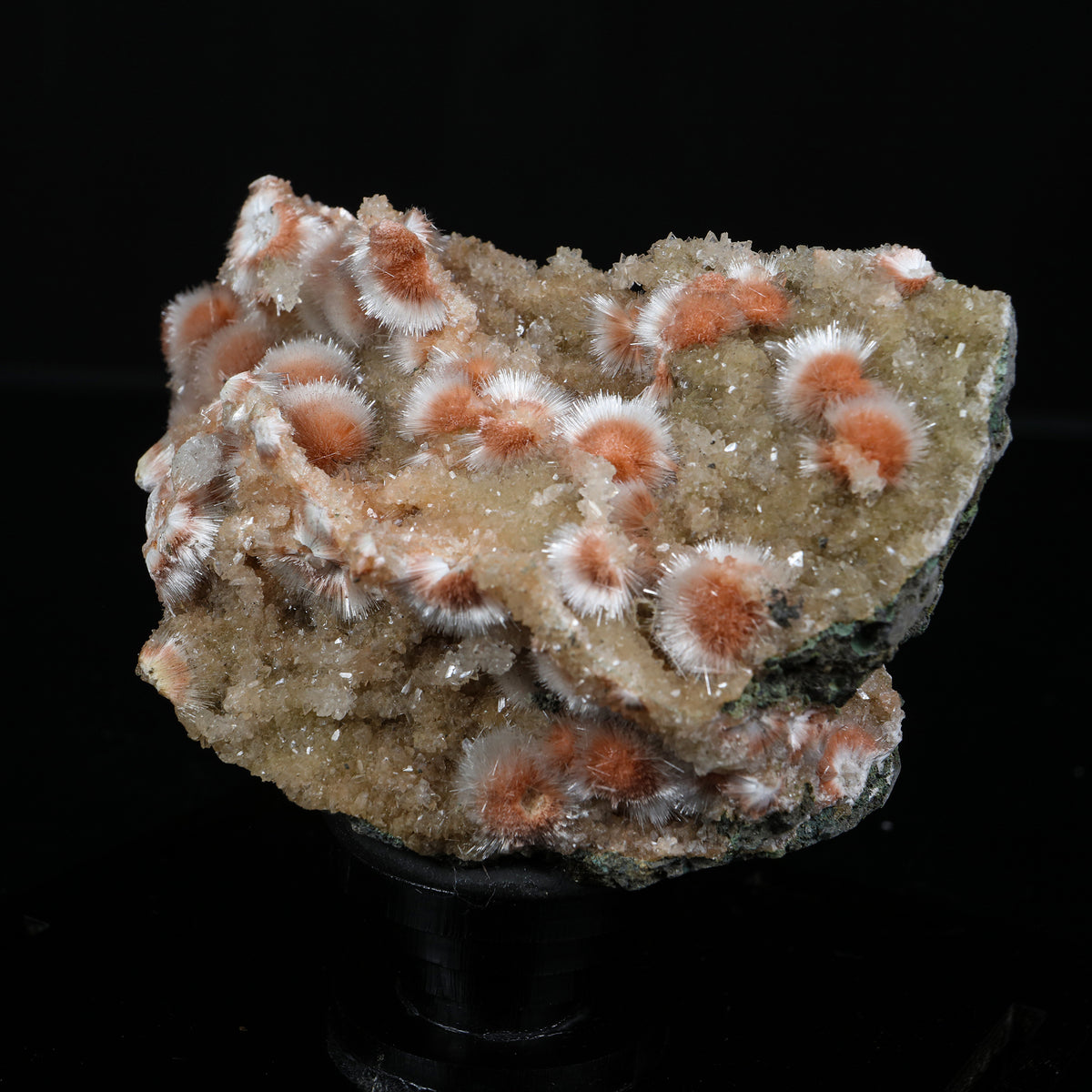Orange Thomsonite with Mesolite Natural Mineral Specimen from Madhya Pradesh # B 7236