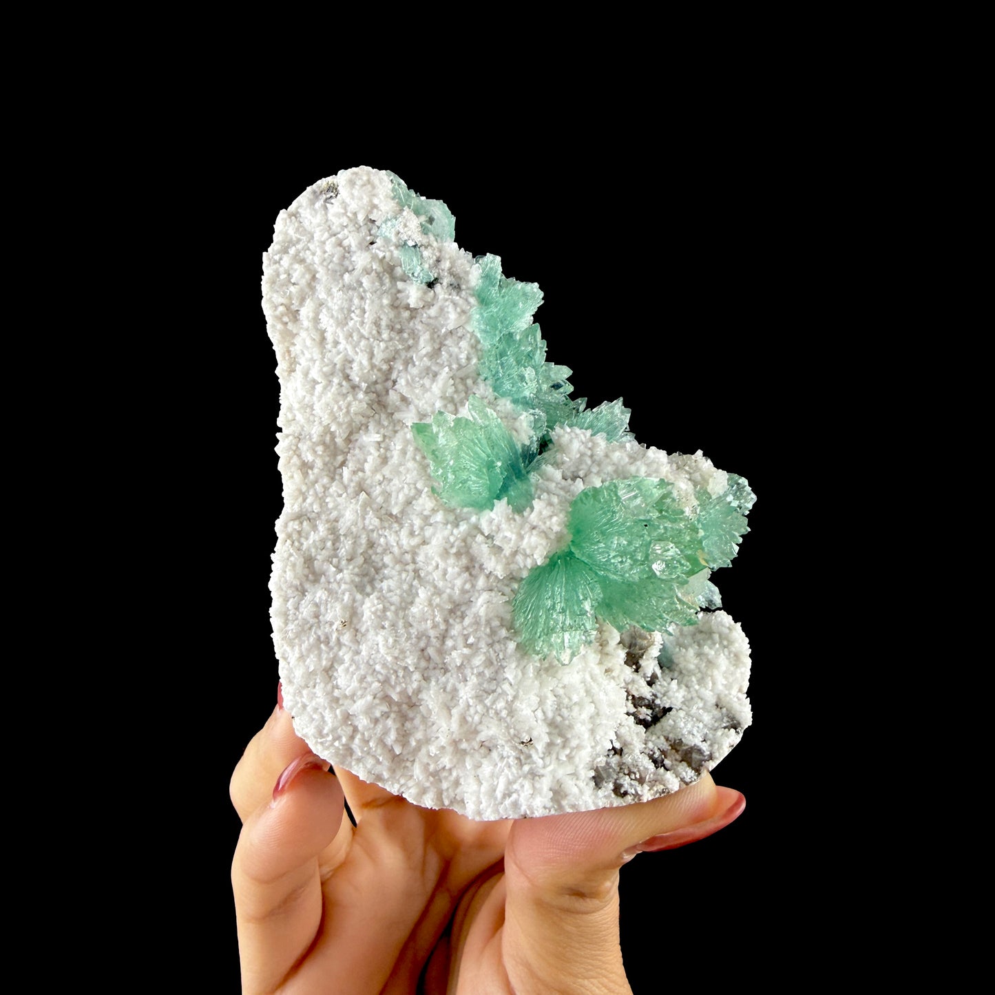 Emerald-Green Apophyllite on Chalcedony Matrix - Collector’s Indian Zeolite Specimen from Pune # DKT151