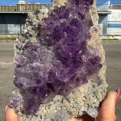 Amethyst Cluster Natural Deep Purple Specimen from Karur, India | # DKT22