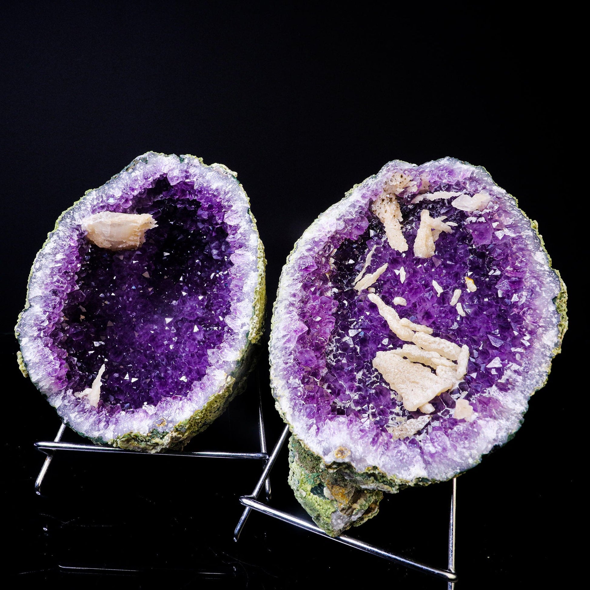 Amethyst Geode with Calcite Natural Mineral Specimen # B 6740 Amethyst Superb Minerals 