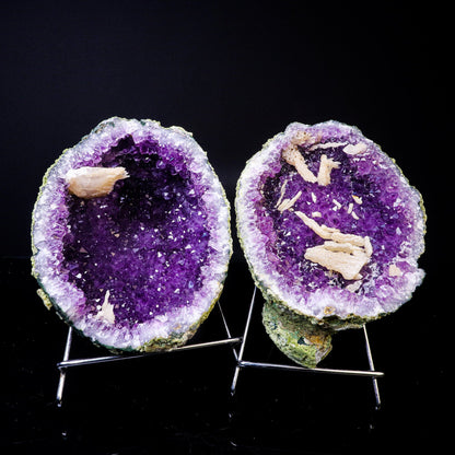 Amethyst Geode with Calcite Natural Mineral Specimen # B 6740 Amethyst Superb Minerals 