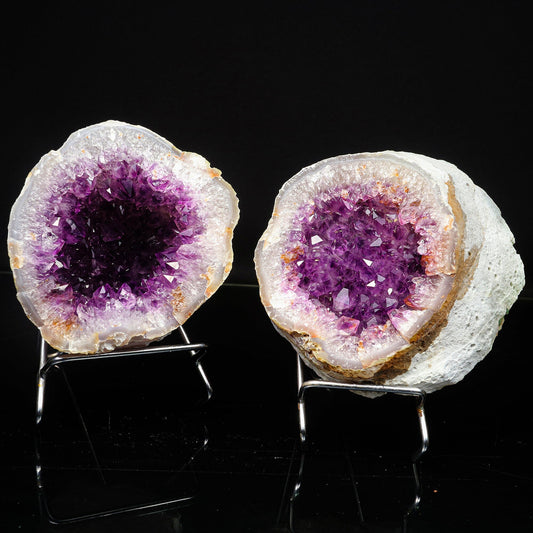 Amethyst Sparkling Crystals Geode in two Half's Natural Mineral Specimen # B 6780 Amethsty Superb Minerals 