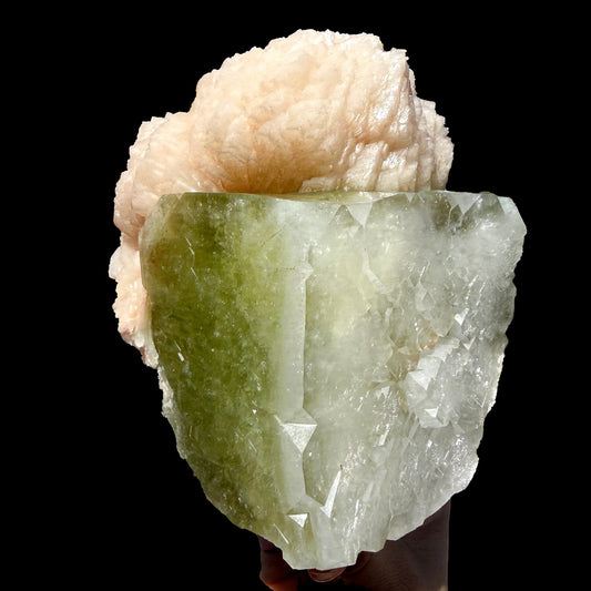 Apophyllite green cube with Stilbite Natural Mineral Specimen # B DKT49 Apophyllite Superb Minerals 