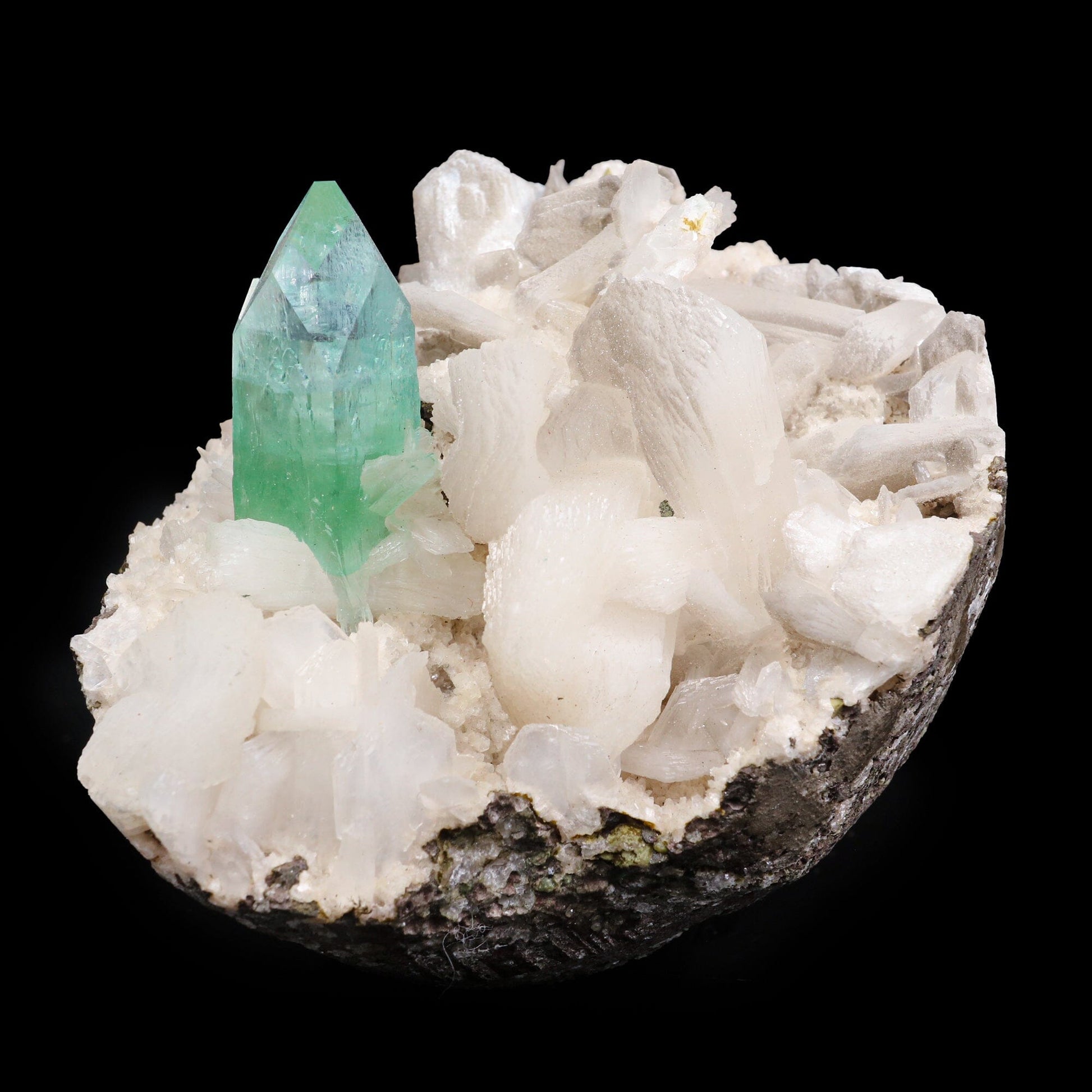 Apophyllite green with Stilbite Natural Mineral Specimen # B 6853