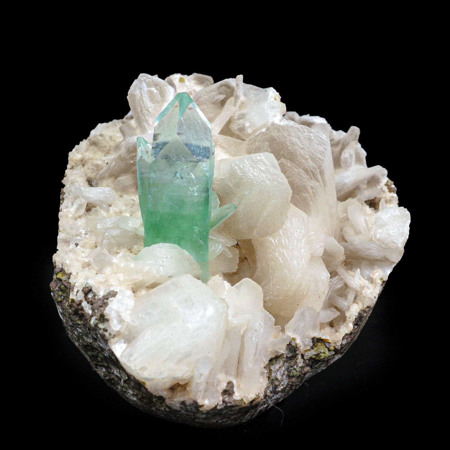 Apophyllite green with Stilbite Natural Mineral Specimen # B 6853