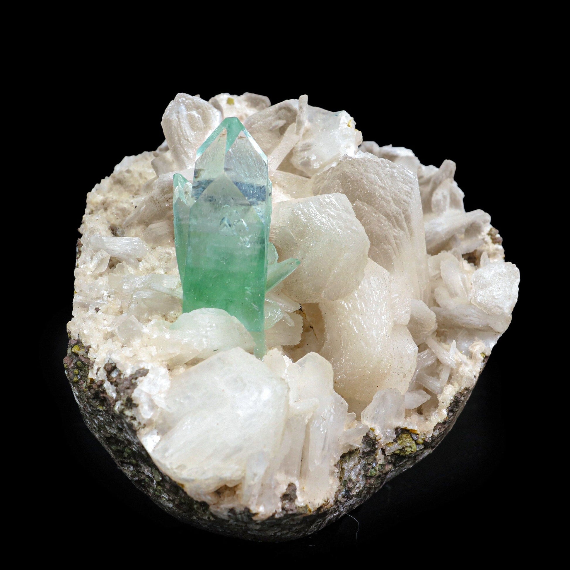 Apophyllite green with Stilbite Natural Mineral Specimen # B 6853