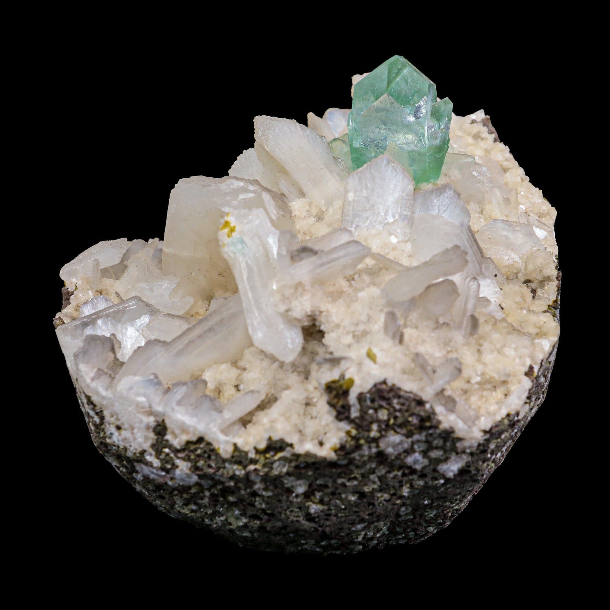 Apophyllite green with Stilbite Natural Mineral Specimen # B 6853