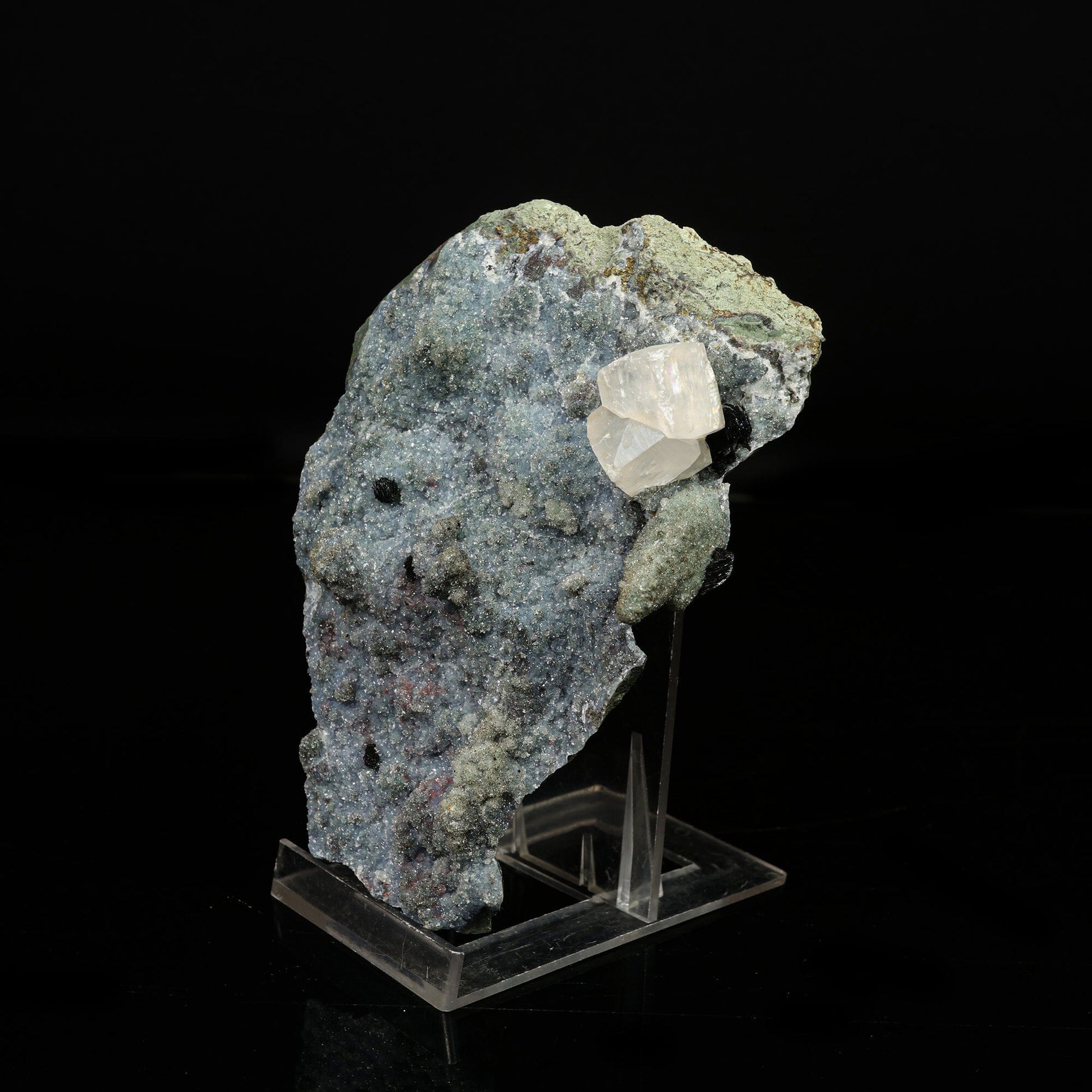 Babingtonite with Apophyllite & Chalcedony Natural Mineral Specimen # B 6782 Babingtonite Superb Minerals 