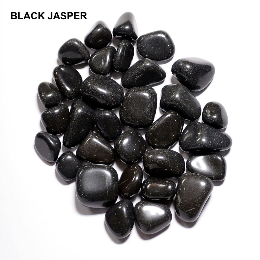 Black Jasper Tumbled Stones – 1 lb Bulk Bag | Polished Natural Black Stones Tumble Superb Minerals 