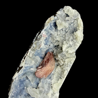 Blue Chalcedony with Pink Heulandite Crystals - Collector’s Large Cabinet Specimen from Jalgaon, India # DKT171 Heulandite Superb Minerals 