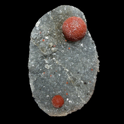 Botryoidal Red Fluorite on Quartz Plate – Indian Mineral Specimen from Nashik # B DKT133 Fluorite Superb Minerals 