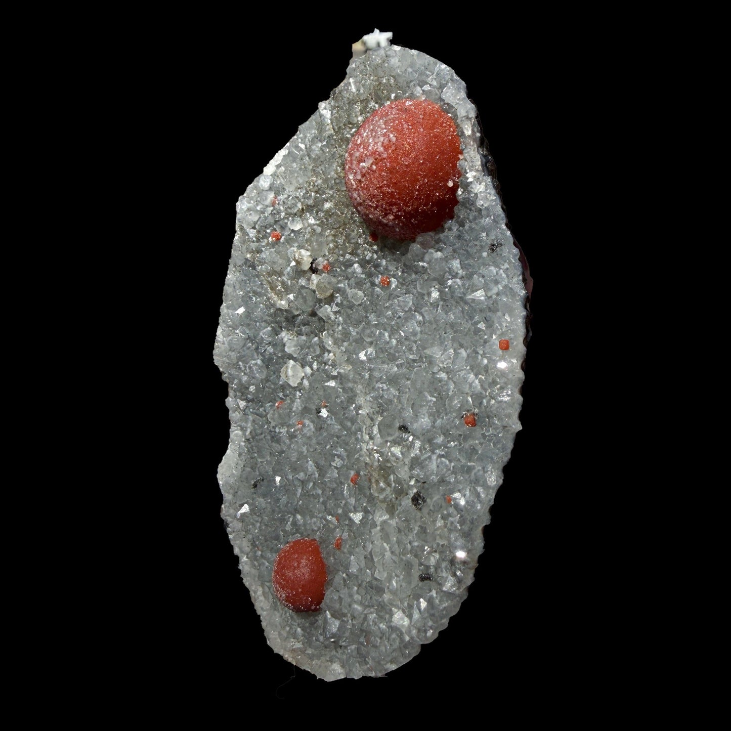 Botryoidal Red Fluorite on Quartz Plate – Indian Mineral Specimen from Nashik # B DKT133 Fluorite Superb Minerals 
