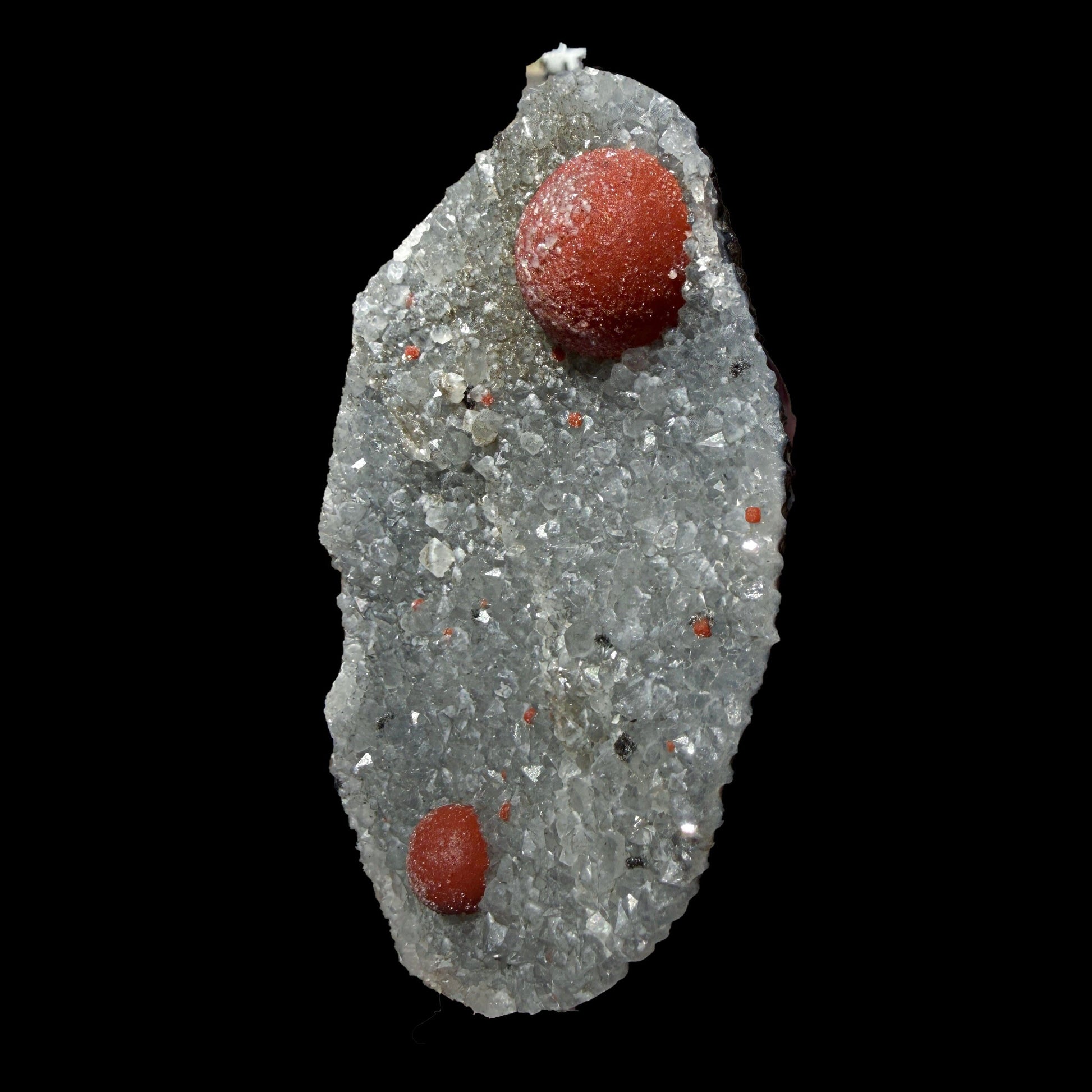 Botryoidal Red Fluorite on Quartz Plate – Indian Mineral Specimen from Nashik # B DKT133 Fluorite Superb Minerals 