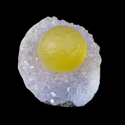 Botryoidal Yelllow Fluorite on Amethyst – Natural Mineral Specimen # B 7167 Fluorite Superb Minerals 