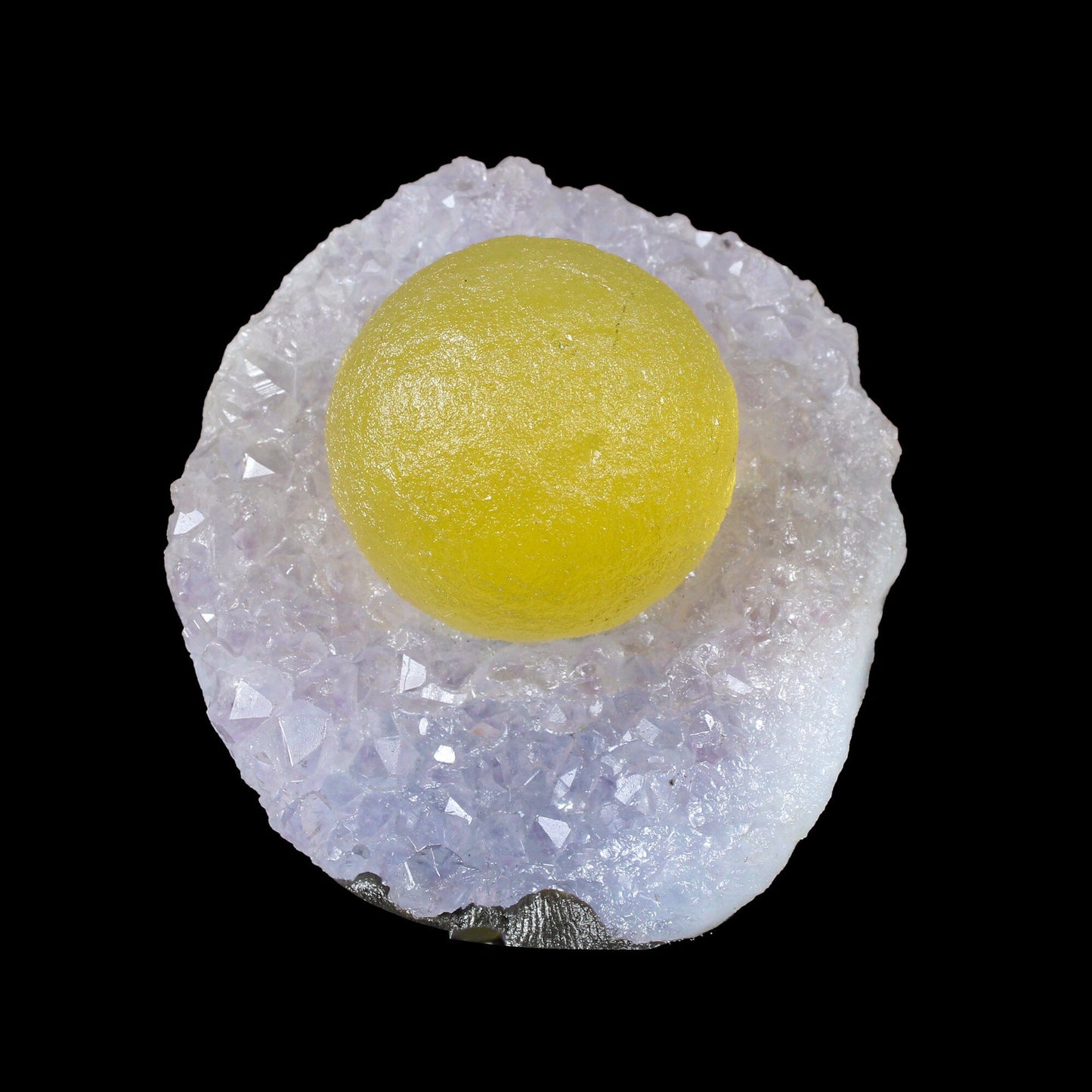 Botryoidal Yelllow Fluorite on Amethyst – Natural Mineral Specimen # B 7167 Fluorite Superb Minerals 
