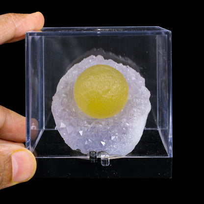 Botryoidal Yelllow Fluorite on Amethyst – Natural Mineral Specimen # B 7167 Fluorite Superb Minerals 