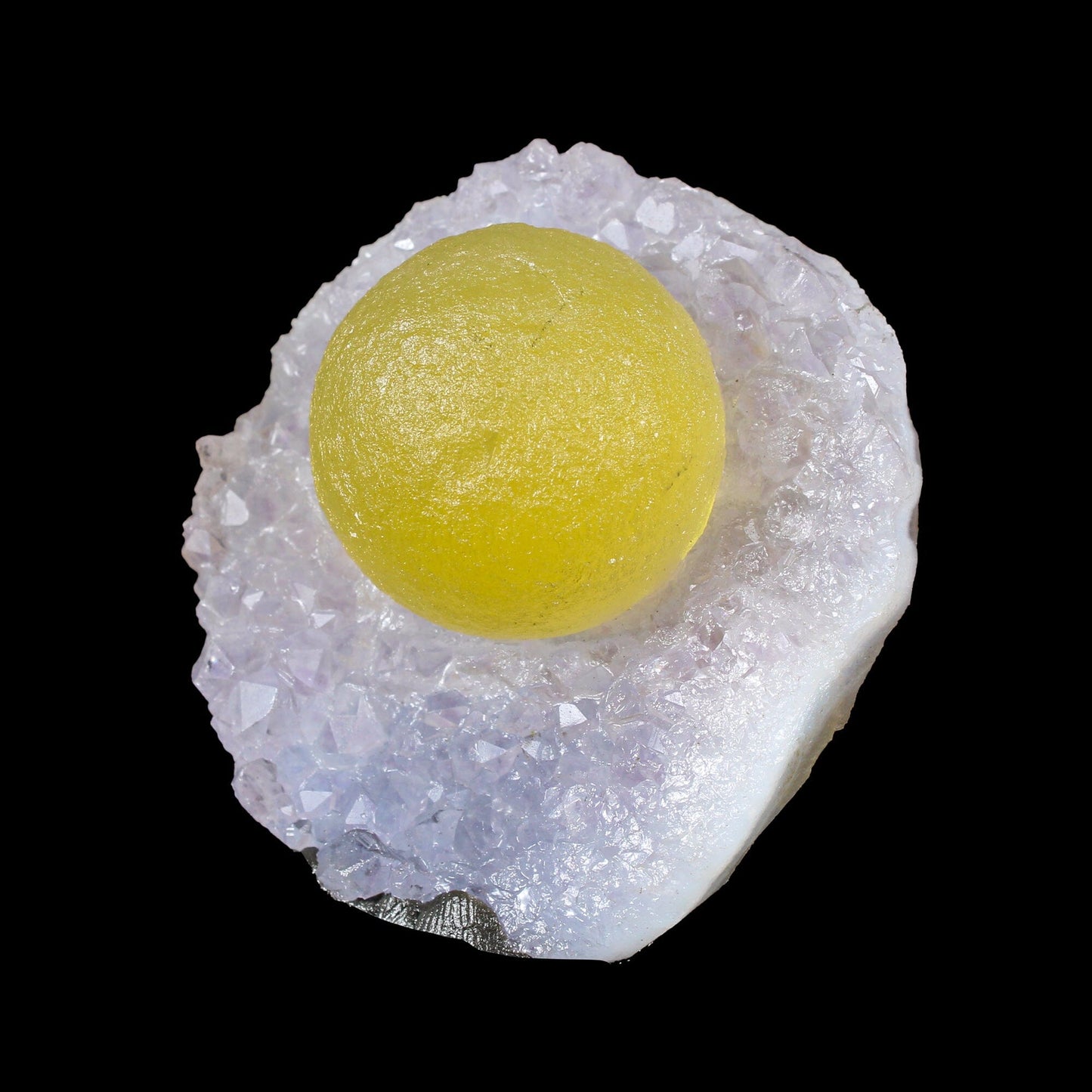 Botryoidal Yelllow Fluorite on Amethyst – Natural Mineral Specimen # B 7167 Fluorite Superb Minerals 