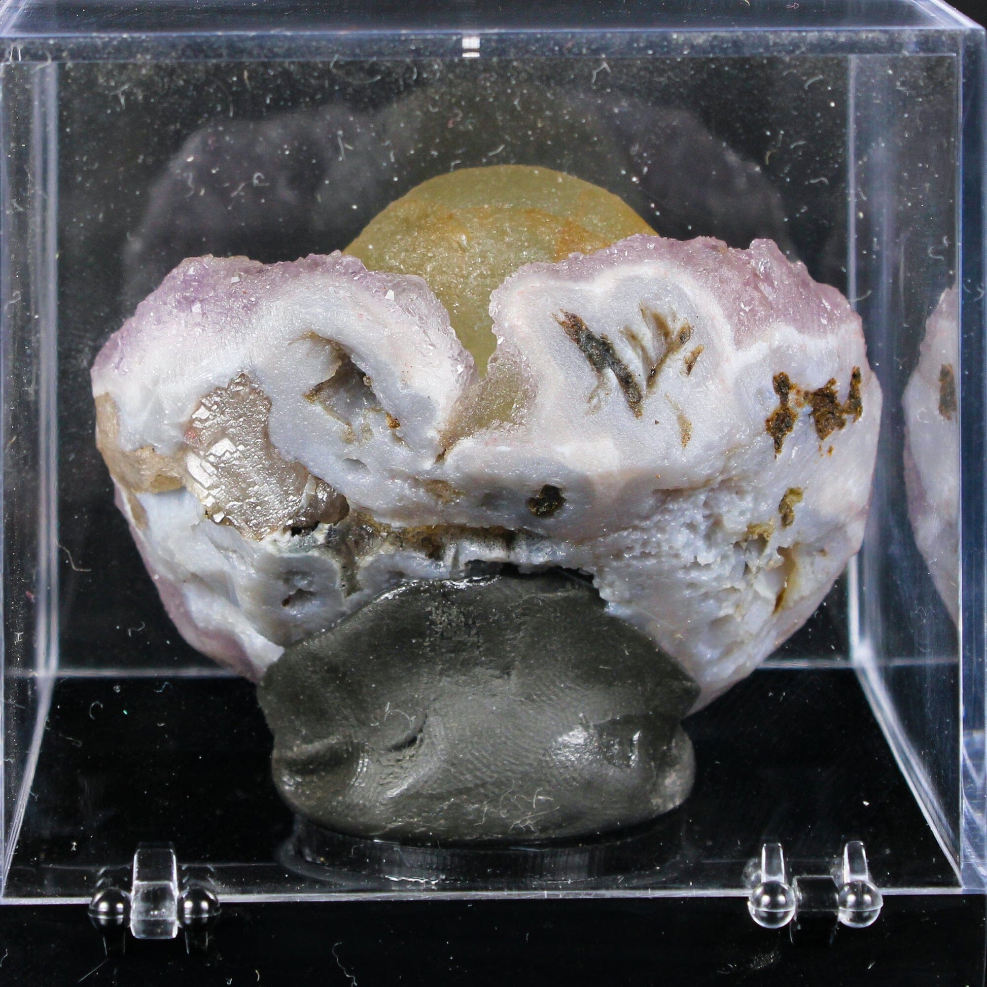 Botryoidal Yelllow Fluorite on Amethyst – Natural Mineral Specimen # B 7170 Fluorite Superb Minerals 