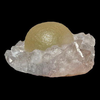 Botryoidal Yellow Fluorite on Amethyst Quartz Cluster – Natural Mineral Specimen from Madhya Pradesh # DKT102 Fluorite Superb Minerals 