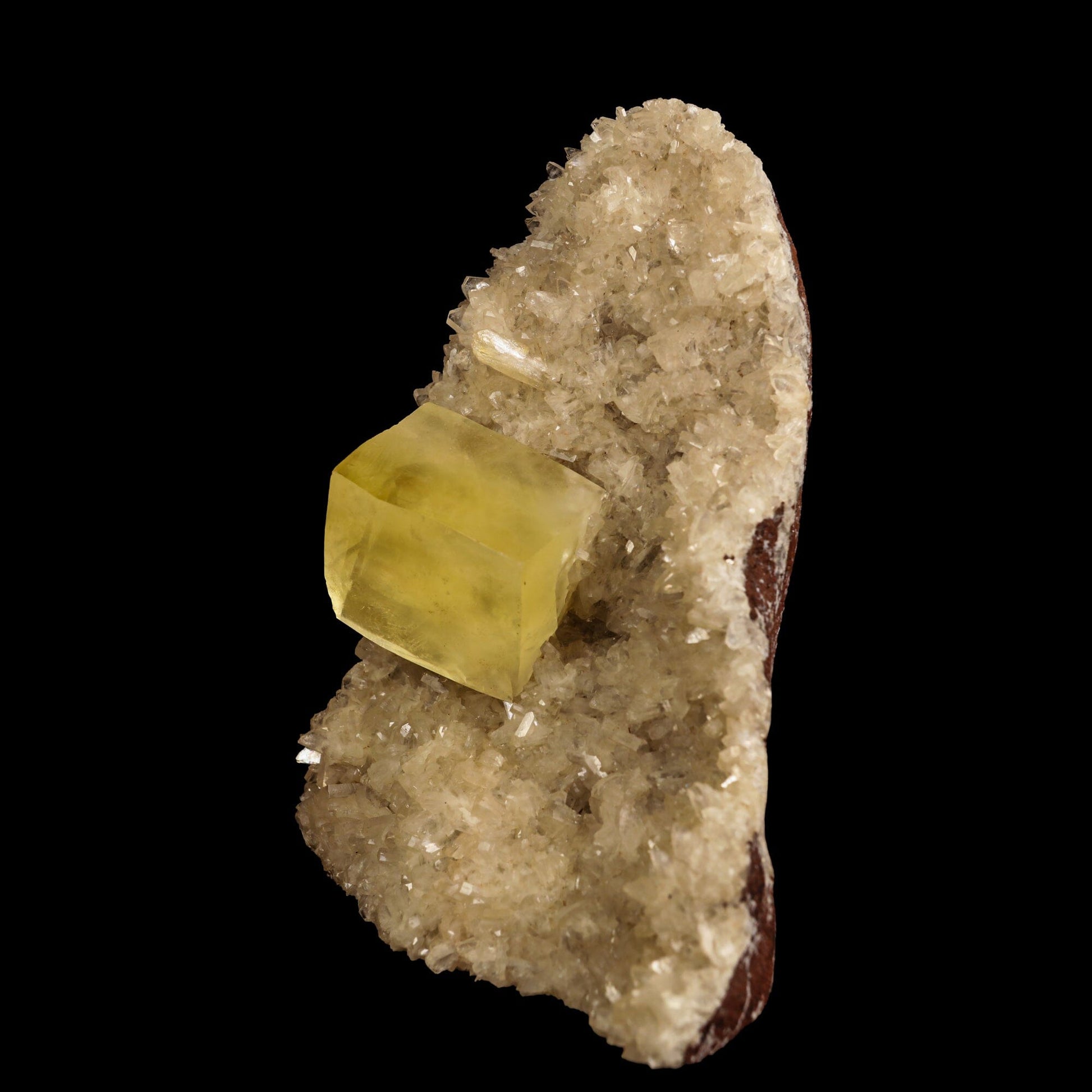 Calcite Cube with Heulandite free standing Natural Mineral Specimen