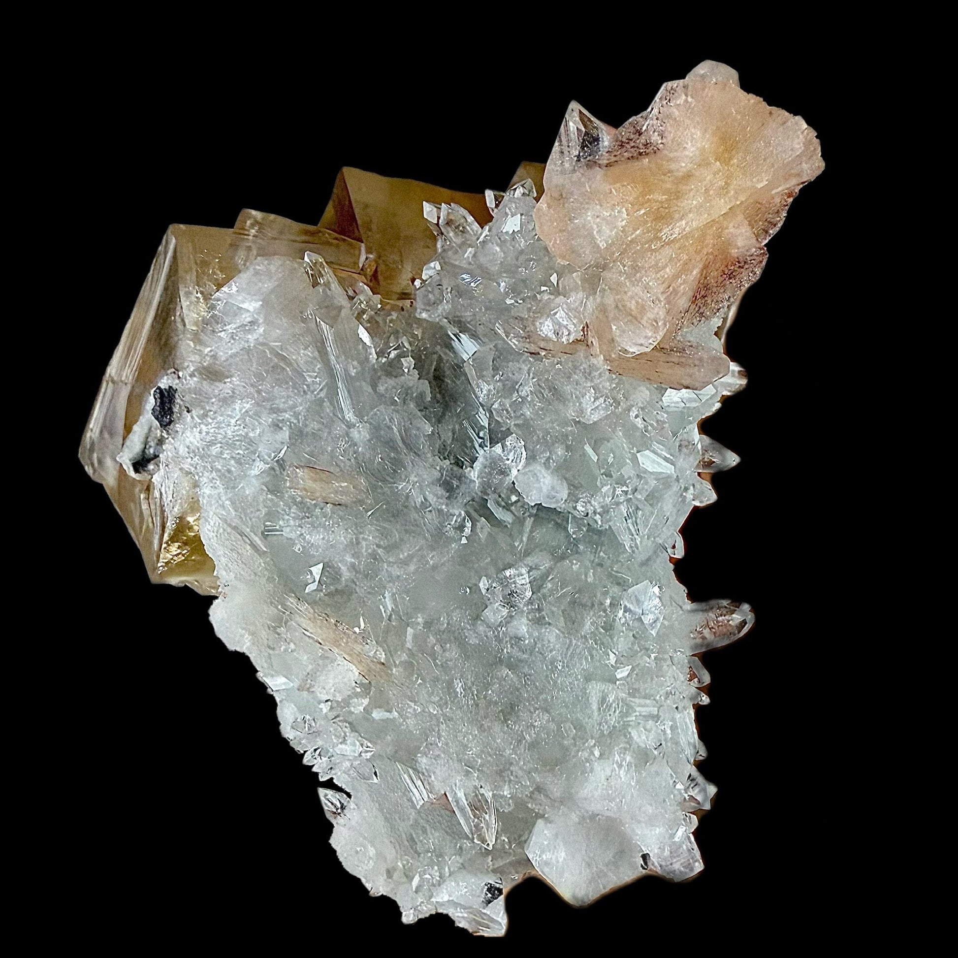 Calicite on Apophyllite & Chalcedony | Higj Quality Mineral | Indian Minerals | Superb Minerals | Fine Mineral | Collectors Piece Calcite Superb Minerals 