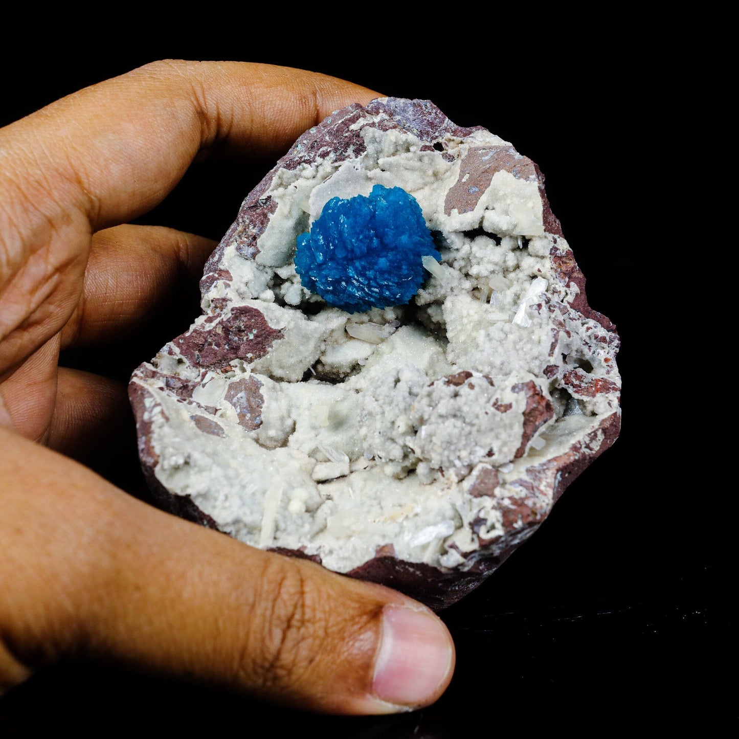 Cavansite on Heulandite (Rare Find) Natural Mineral Specimen # B 7101