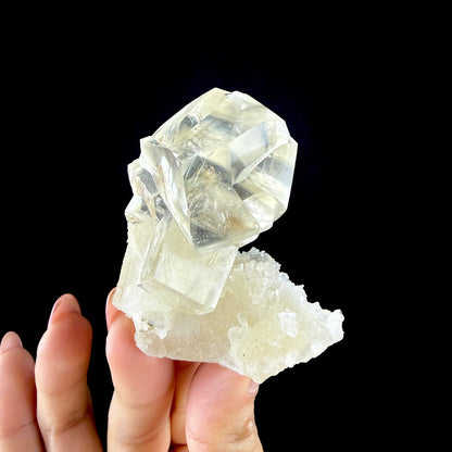 Clear Calcite Cluster on Chalcedony Matrix – Premium Zeolite Mineral from Jalgaon # DKT91 Calcite Superb Minerals 