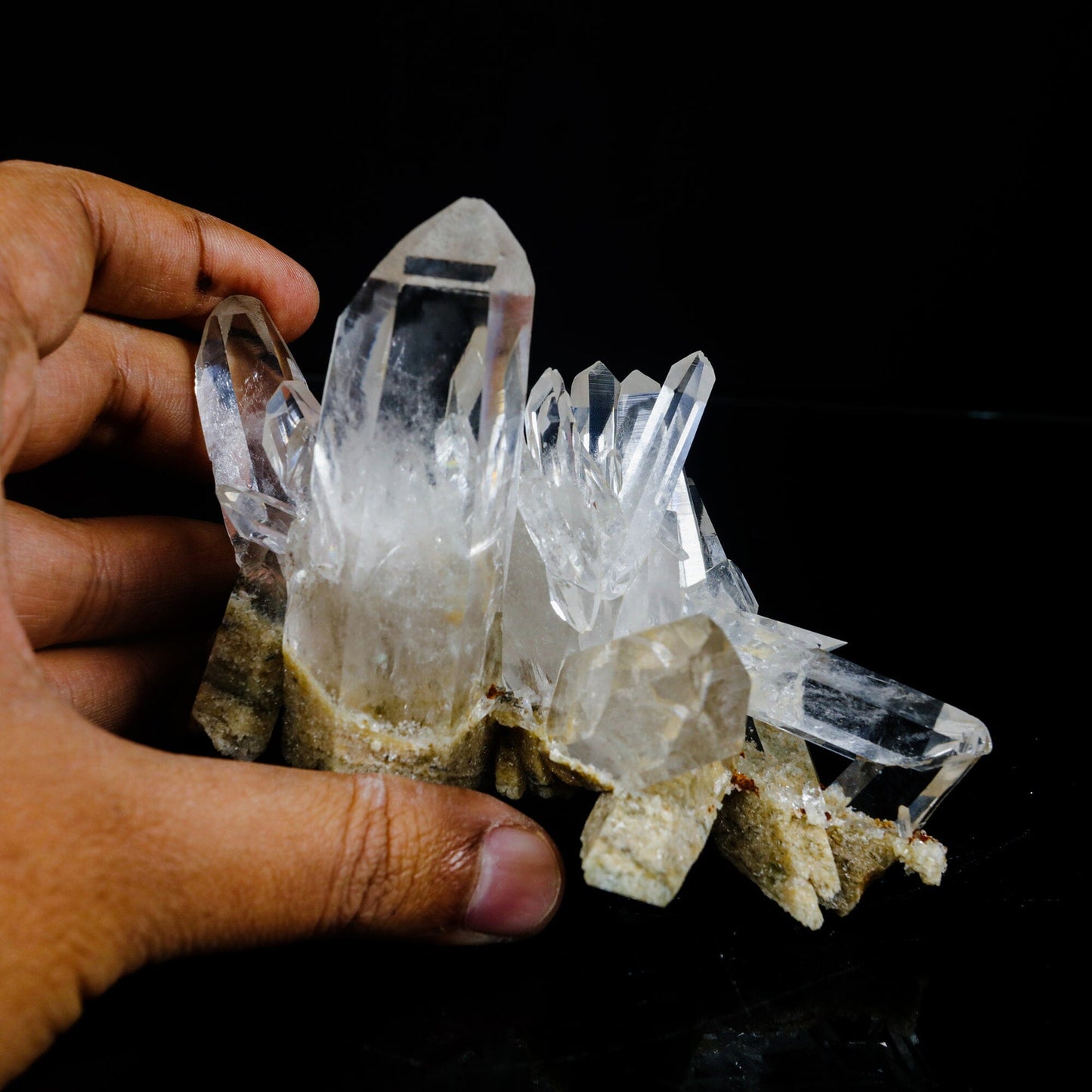 Clear Quartz Cluster – High-Vibration Crystal Points Mineral Specimen