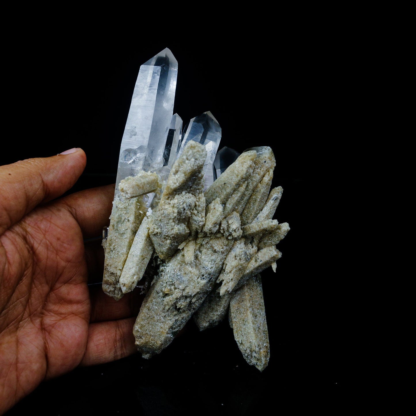 Clear Quartz Cluster – High-Vibration Crystal Points Mineral Specimen # B 7091 QUARTZ Superb Minerals 