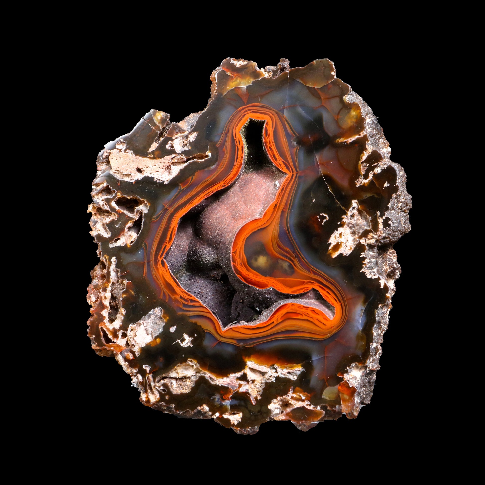 Crater Agate – Fluorescent Chalcedony Quartz Specimen from Chubut , Argentina (UV Reactive) # B 7182 Crater Agate Superb Minerals 