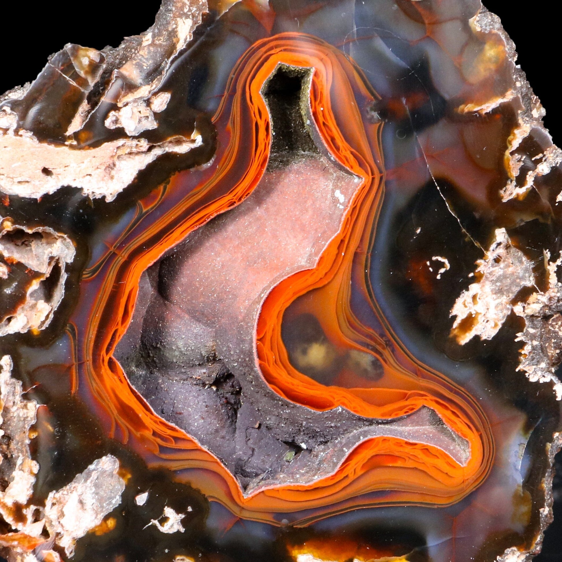 Crater Agate – Fluorescent Chalcedony Quartz Specimen from Chubut , Argentina (UV Reactive) # B 7182 Crater Agate Superb Minerals 