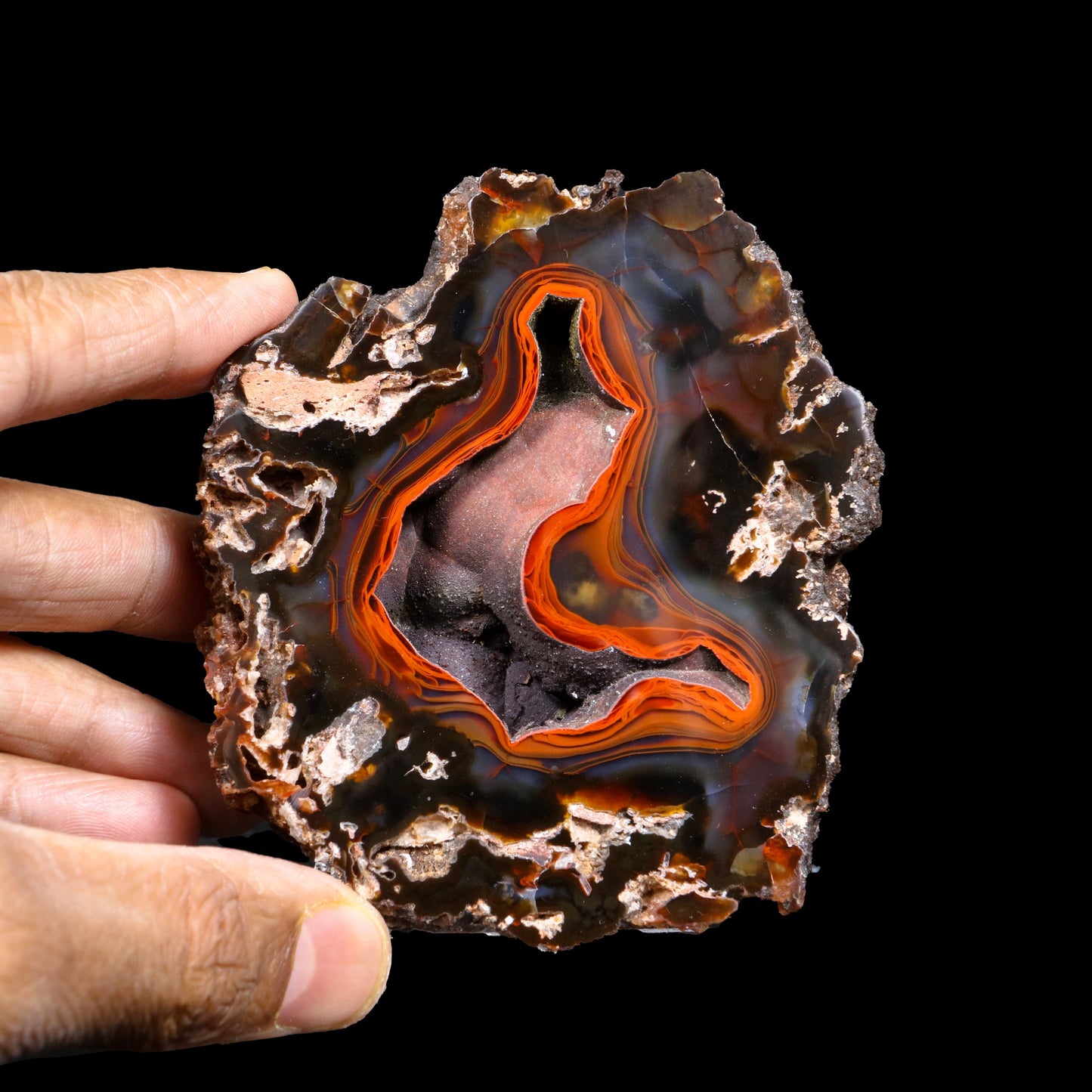 Crater Agate – Fluorescent Chalcedony Quartz Specimen from Chubut , Argentina (UV Reactive) # B 7182 Crater Agate Superb Minerals 