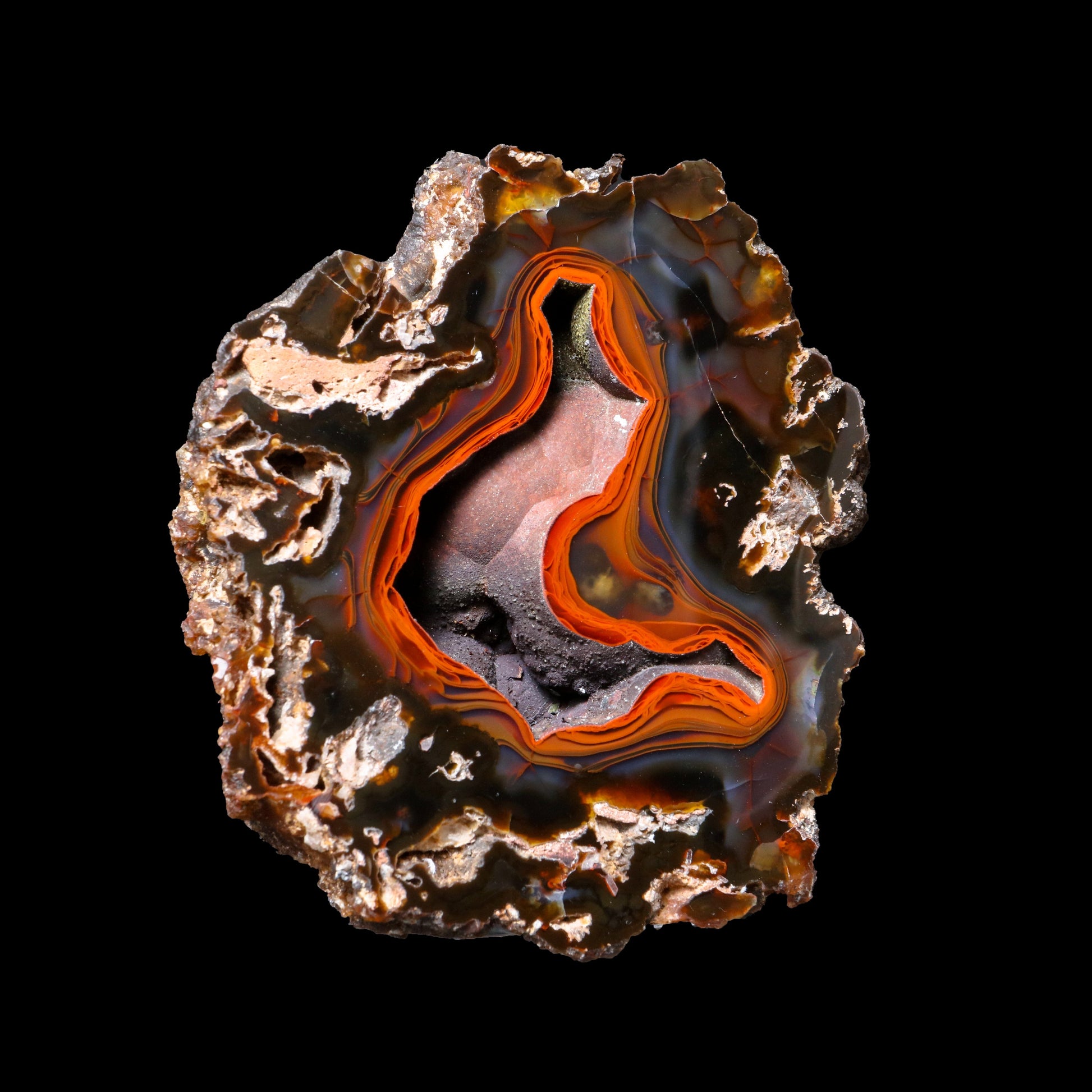 Crater Agate – Fluorescent Chalcedony Quartz Specimen from Chubut , Argentina (UV Reactive) # B 7182 Crater Agate Superb Minerals 
