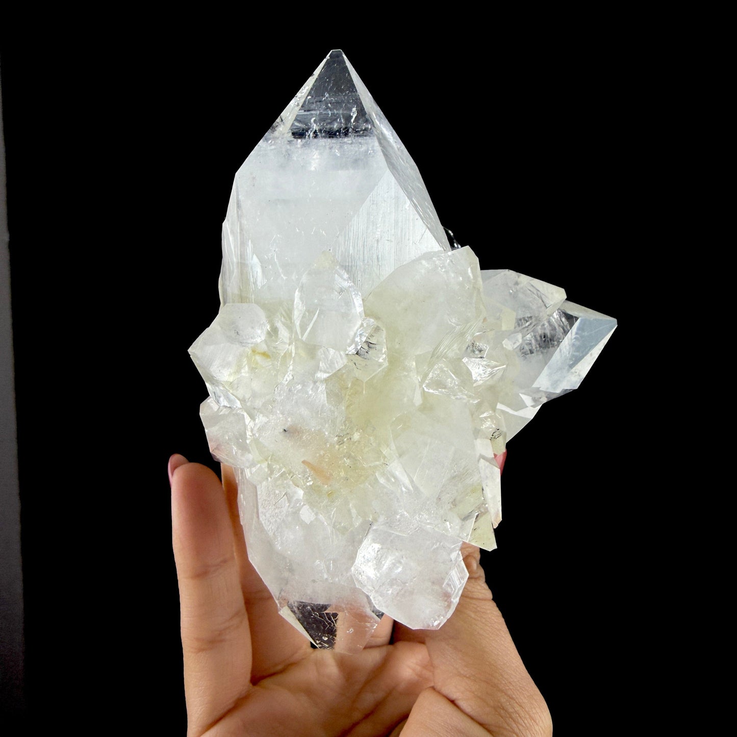 Doubly Terminated Light Green Apophyllite Crystal Cluster – Zeolite Mineral Specimen from Jalgaon # DKT111 Apophyllite Superb Minerals 