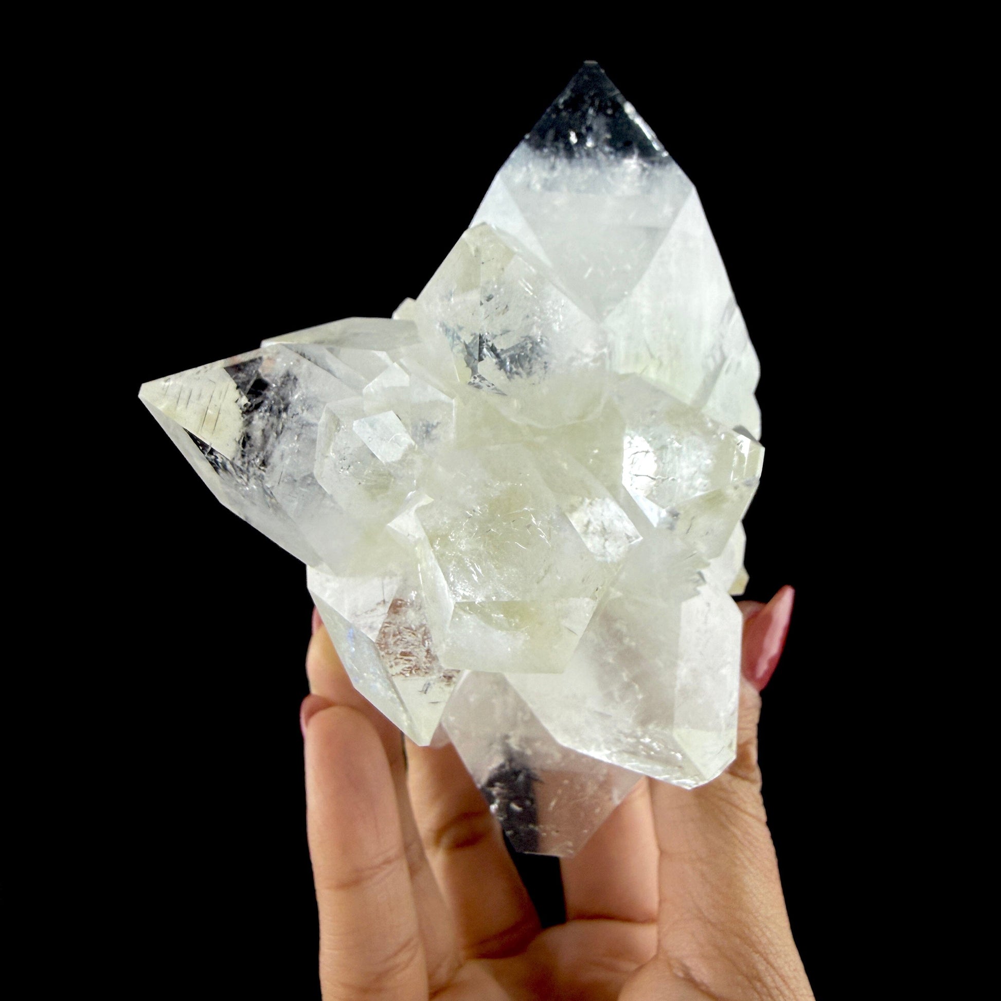 Doubly Terminated Light Green Apophyllite Crystal Cluster – Zeolite Mineral Specimen from Jalgaon # DKT111 Apophyllite Superb Minerals 