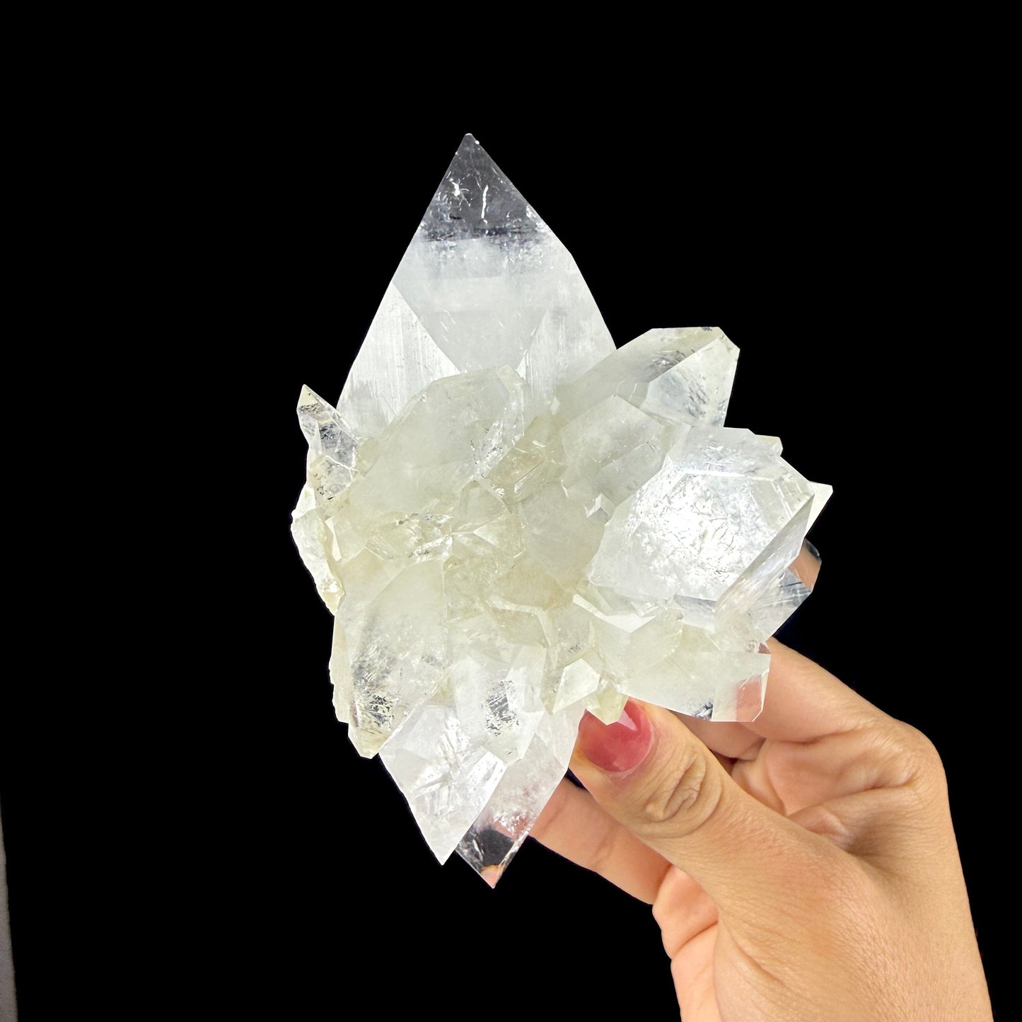 Doubly Terminated Light Green Apophyllite Crystal Cluster – Zeolite Mineral Specimen from Jalgaon # DKT111 Apophyllite Superb Minerals 
