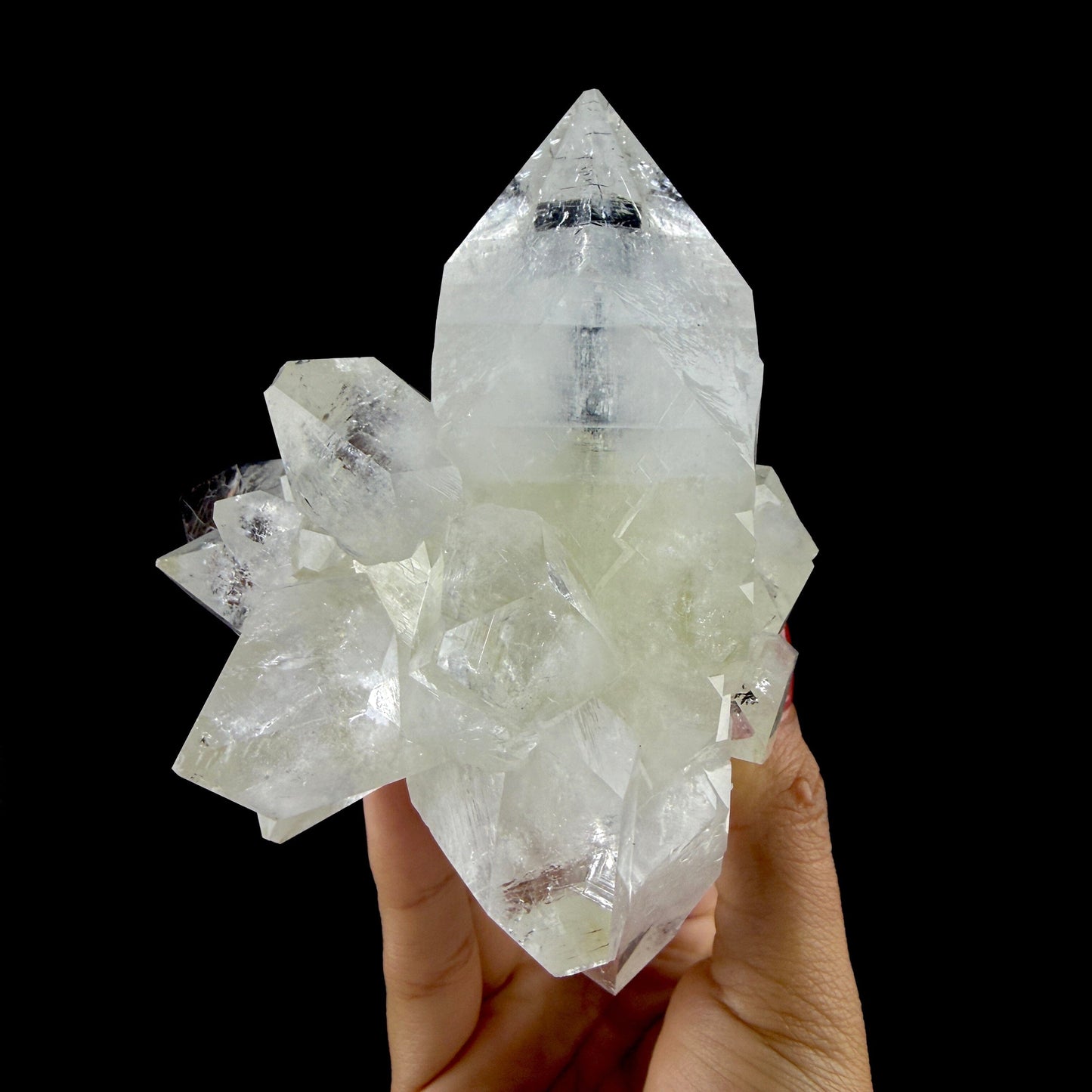 Doubly Terminated Light Green Apophyllite Crystal Cluster – Zeolite Mineral Specimen from Jalgaon # DKT111 Apophyllite Superb Minerals 