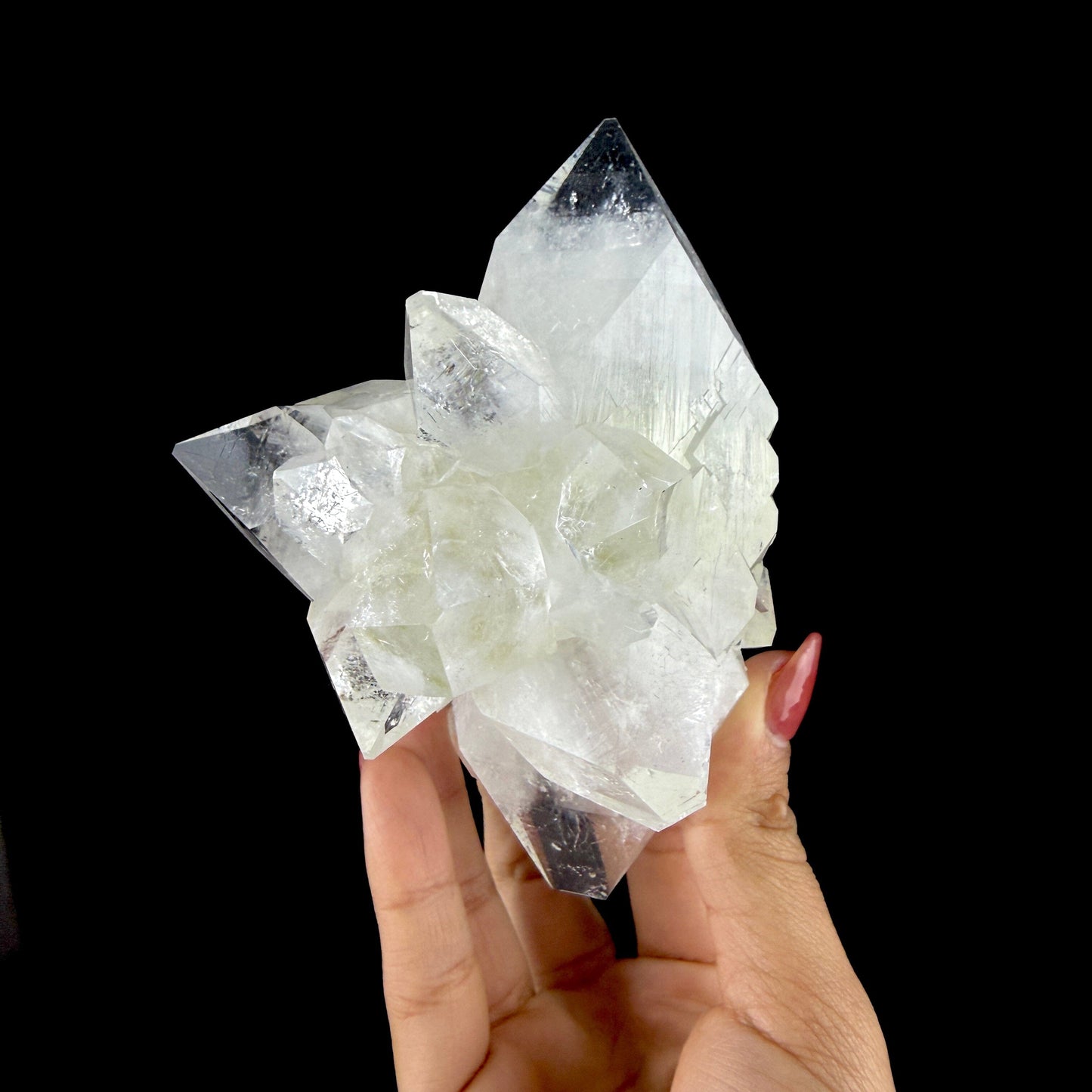 Doubly Terminated Light Green Apophyllite Crystal Cluster – Zeolite Mineral Specimen from Jalgaon # DKT111 Apophyllite Superb Minerals 