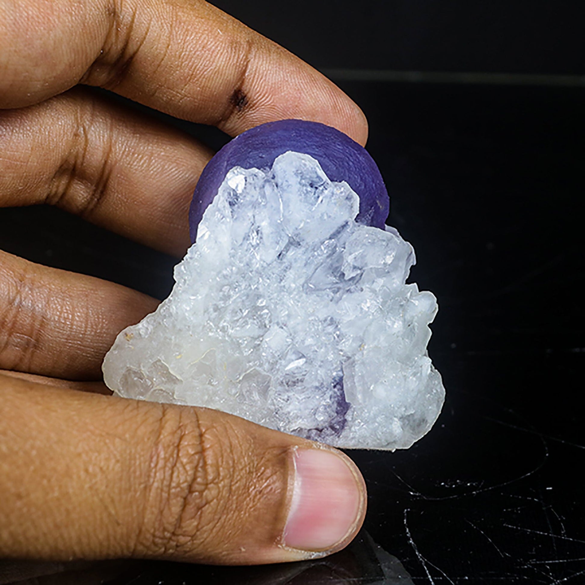 Extremely Rare Dark Purple Botryoidal Fluorite Natural Mineral Specimen – One-of-a-Kind World-Class Piece # B 7035