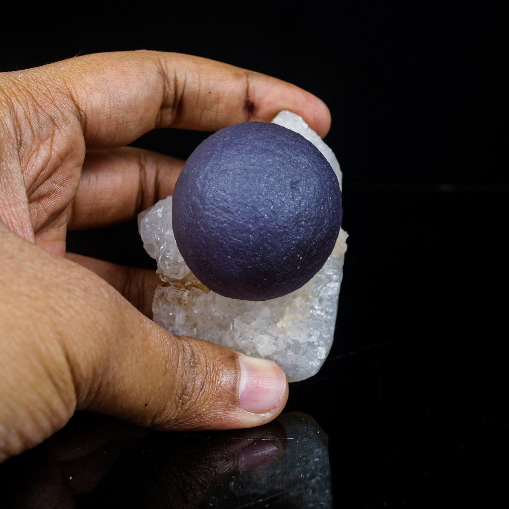 Extremely Rare Dark Purple Botryoidal Fluorite Natural Mineral Specimen – One-of-a-Kind World-Class Piece # B 7097