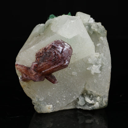 Gemmy Emerald-Green Apophyllite "Flower" Spray with White Calcite & Stilbite Matrix - Collector’s Specimen from Jalgaon, India # B 7204 Apophylite Superb Minerals 