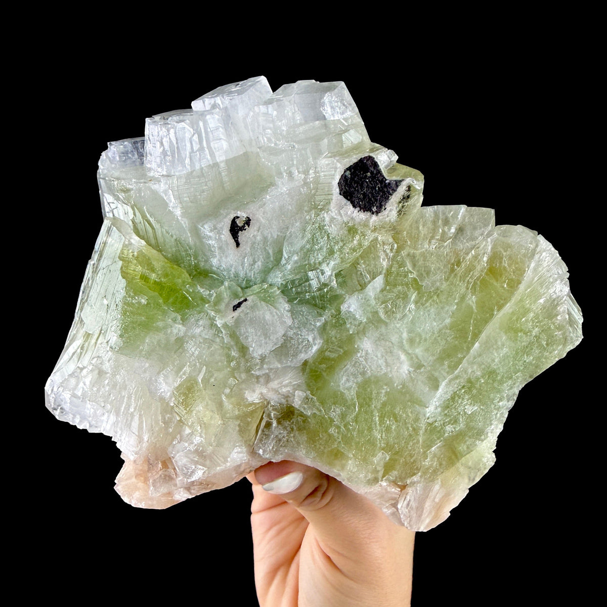 Giant Prismatic Green Apophyllite Crystal Block with Peach Stilbite - Collector’s Museum Cabinet Specimen from Nashik, India # DKT169 Apophyllite Superb Minerals 