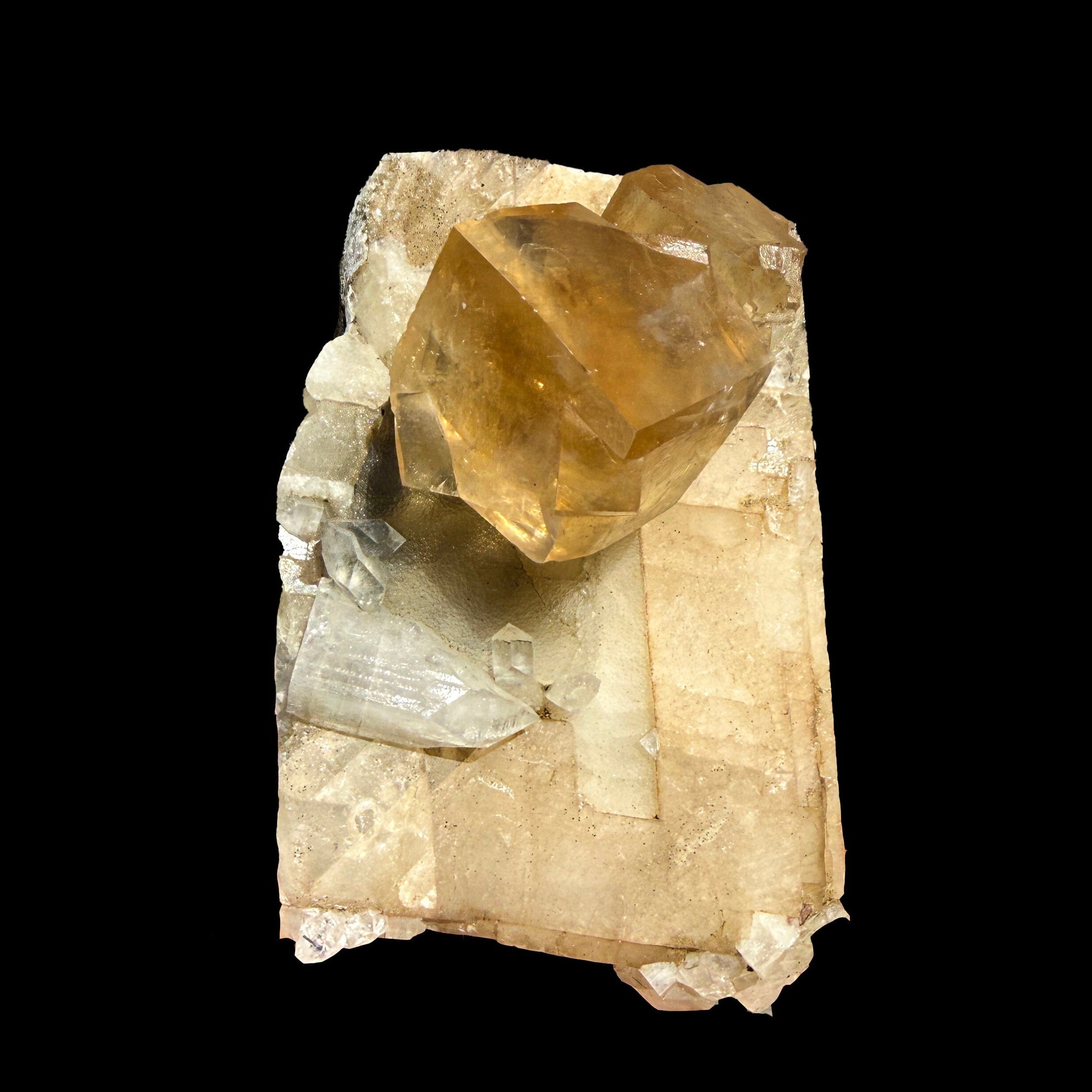 Golden Honey Calcite Crystal – Rare Indian Zeolite Specimen from Maharashtra | Terminated Collector Piece # DKT55 Calcite Superb Minerals 